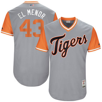 Men's Detroit Tigers Bruce Rondon El Menor Majestic Gray 2017 Players Weekend Authentic Jersey