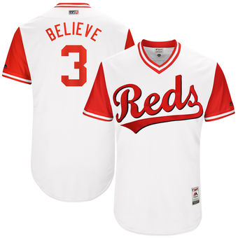 Men's Cincinnati Reds Patrick Kivlehan Believe Majestic White 2017 Players Weekend Authentic Jersey