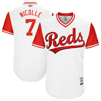 Men's Cincinnati Reds Eugenio Suarez Nicolle Majestic White 2017 Players Weekend Authentic Jersey