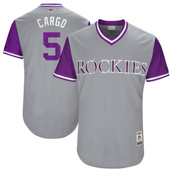 Men's Colorado Rockies Carlos Gonzalez Cargo Majestic Gray 2017 Players Weekend Authentic Jersey