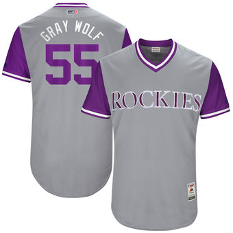 Men's Colorado Rockies Jon Gray Gray Wolf Majestic Gray 2017 Players Weekend Authentic Jersey