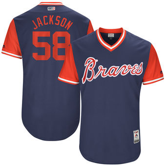 Men's Atlanta Braves Luke Jackson Jackson Majestic Navy 2017 Players Weekend Authentic Jersey