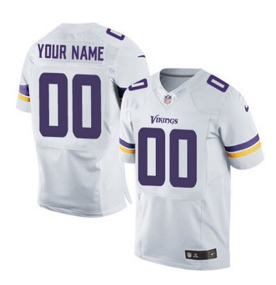 Men's Nike Minnesota Vikings Customized Elite White NFL Jersey