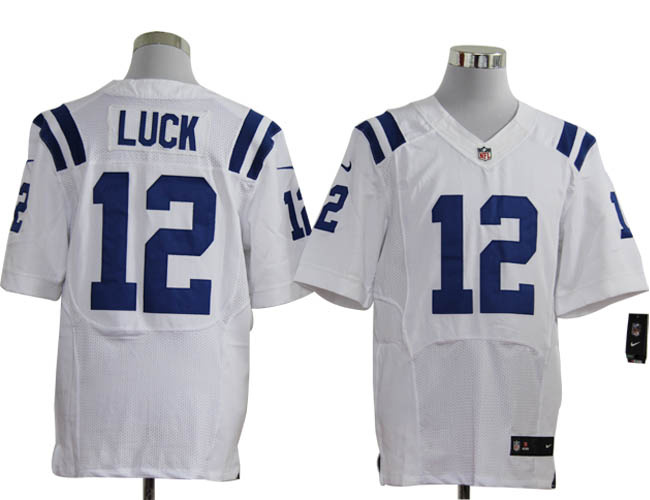 Size 60 4XL-Andrew Luck Indianapolis Colts #12 White Stitched Nike Elite NFL Jerseys