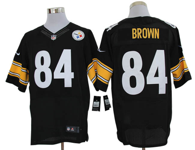 Size 60 4XL-Antonio Brown Pittsburgh Steelers #84 Black Stitched Nike Elite NFL Jerseys