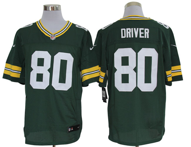 Size 60 4XL-Donald Driver Green Bay Packers #80 Green Stitched Nike Elite NFL Jerseys