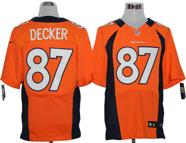 Size 60 4XL-Eric Decker Denver Broncos #87 Orange Stitched Nike Elite NFL Jerseys