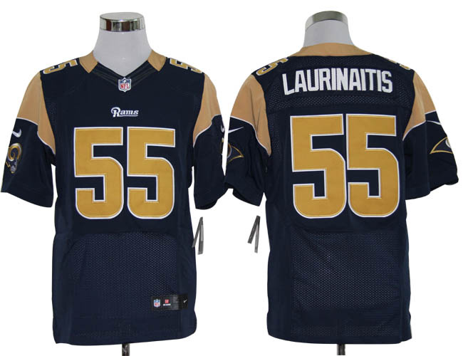 Size 60 4XL-James Laurinaitis St. Louis Rams #55 Blue Stitched Nike Elite NFL Jerseys