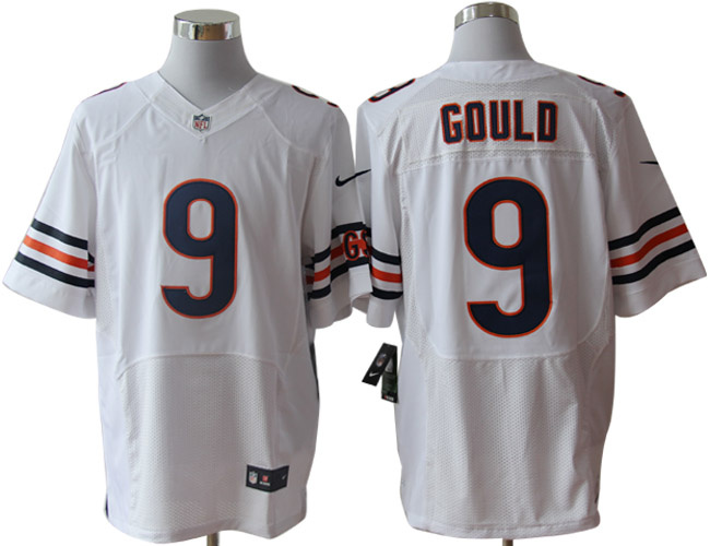 Size 60 4XL-Robbie Gould Chicago Bears #9 White Stitched Nike Elite NFL Jerseys