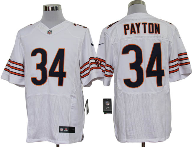 Size 60 4XL-Walter Payton Chicago Bears #34 White Stitched Nike Elite NFL Jerseys