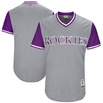 Custom Men's Colorado Rockies Majestic Gray 2017 Players Weekend Authentic Team Jersey