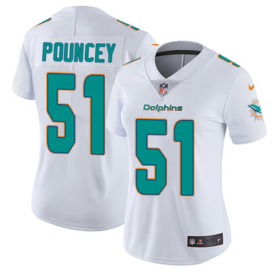 Women's Nike Dolphins #51 Mike Pouncey White Stitched NFL Vapor Untouchable Limited Jersey