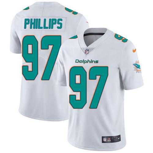 Youth Nike Dolphins #97 Jordan Phillips White Stitched NFL Vapor Untouchable Limited Jersey