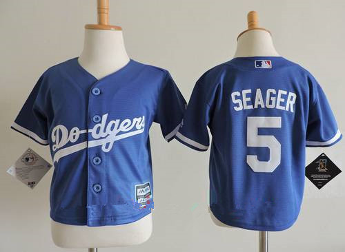 Toddler Los Angeles Dodgers #5 Corey Seager Royal Blue Stitched MLB Majestic Cool Base Jersey