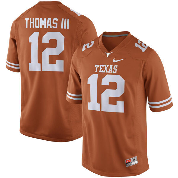 Men's Texas Longhorns 12 Earl Thomas III Orange Nike College Jersey