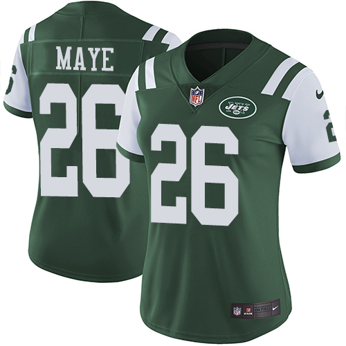 Women's Nike Jets #26 Marcus Maye Green Team Color Stitched NFL Vapor Untouchable Limited Jersey