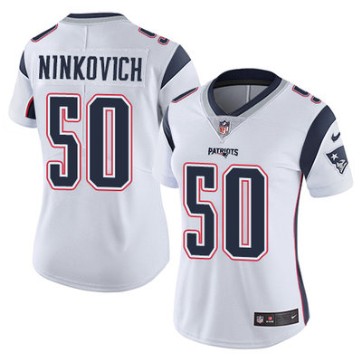 Women's Nike Patriots #50 Rob Ninkovich White Stitched NFL Vapor Untouchable Limited Jersey