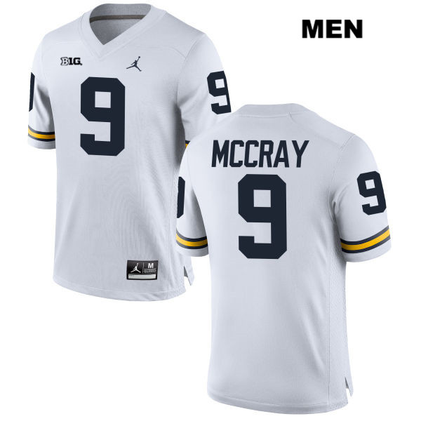 Mike McCray Michigan Wolverines Jordan #9 Mens White Stitched Authentic College Football Jersey