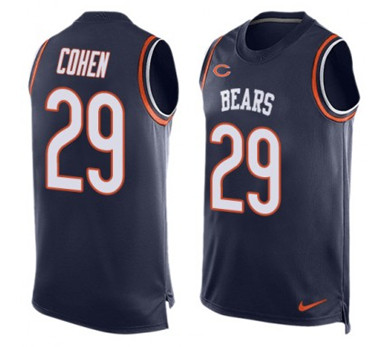 Nike Chicago Bears #29 Tarik Cohen Navy Blue Team Color Men's Stitched NFL Limited Tank Top Jersey