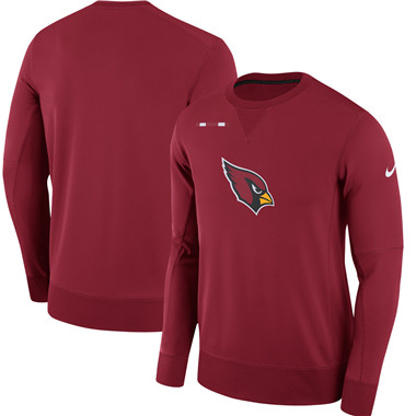 Men's Arizona Cardinals Nike Cardinal Sideline Team Logo Performance Sweatshirt