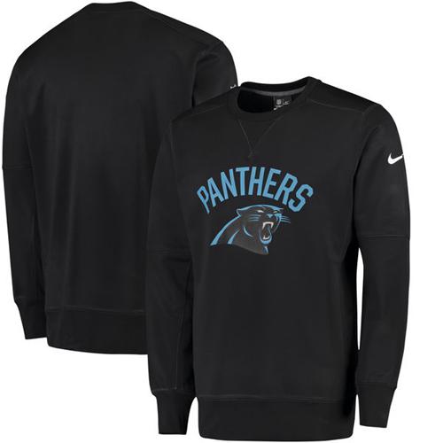 Men's Carolina Panthers Nike Black Sideline Circuit Performance Sweatshirt