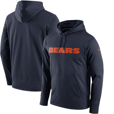 Men's Chicago Bears Nike Navy Performance Circuit Wordmark Essential Pullover Hoodie