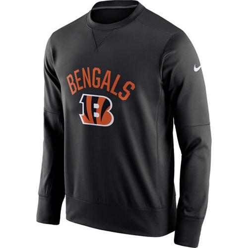 Men's Cincinnati Bengals Nike Black Sideline Circuit Performance Sweatshirt