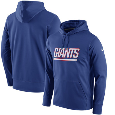 Men's New York Giants Nike Royal Circuit Wordmark Essential Performance Pullover Hoodie