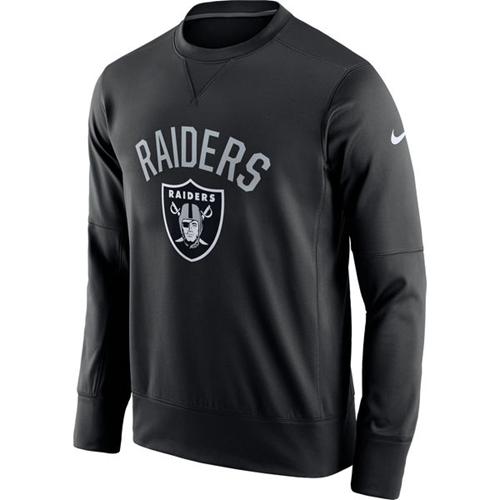 Men's Oakland Raiders Nike Black Sideline Circuit Performance Sweatshirt