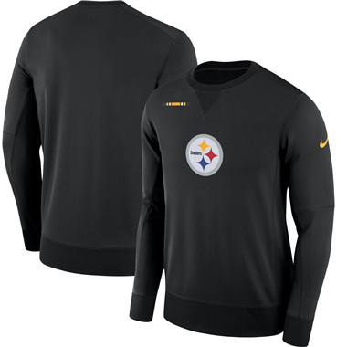 Men's Pittsburgh Steelers Nike Black Sideline Team Logo Performance Sweatshirt