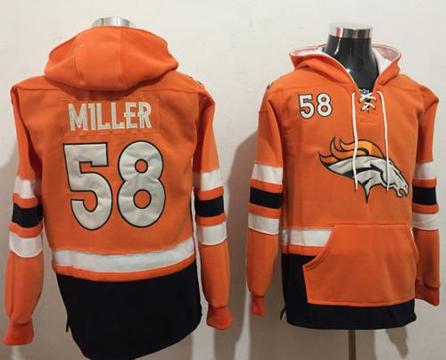 Nike Denver Broncos #58 Von Miller Orange Navy Blue Name & Number Pullover NFL Hoodie