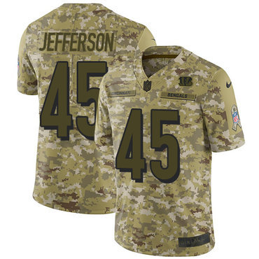 Nike Bengals #45 Malik Jefferson Camo Men's Stitched NFL Limited 2018 Salute To Service Jersey