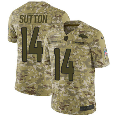 Nike Broncos #14 Courtland Sutton Camo Men's Stitched NFL Limited 2018 Salute To Service Jersey