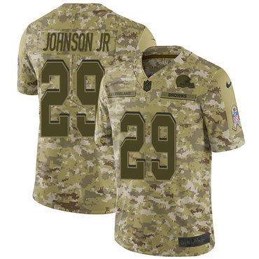 Nike Browns #29 Duke Johnson Jr Camo Men's Stitched NFL Limited 2018 Salute To Service Jersey