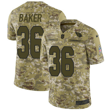 Nike Cardinals #36 Budda Baker Camo Men's Stitched NFL Limited 2018 Salute to Service Jersey