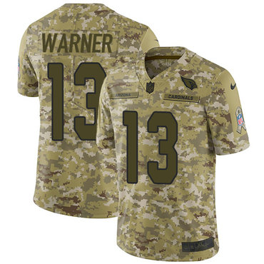 Nike Cardinals #13 Kurt Warner Camo Men's Stitched NFL Limited 2018 Salute to Service Jersey