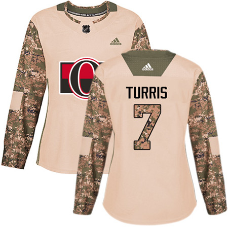 Adidas Senators #7 Kyle Turris Camo Authentic 2017 Veterans Day Women's Stitched NHL Jersey