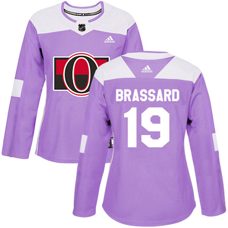 Adidas Senators #19 Derick Brassard Purple Authentic Fights Cancer Women's Stitched NHL Jersey