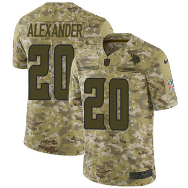 Nike Vikings #20 Mackensie Alexander Camo Men's Stitched NFL Limited 2018 Salute To Service Jersey