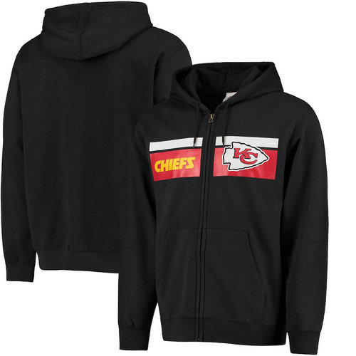 Kansas City Chiefs Majestic Touchback Full-Zip Hoodie - Black