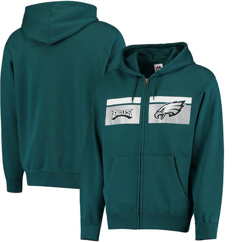 Philadelphia Eagles Majestic Touchback Full-Zip Hoodie - Green