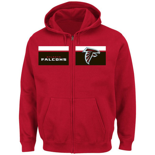 Atlanta Falcons Majestic Touchback Full-Zip Hoodie - Red