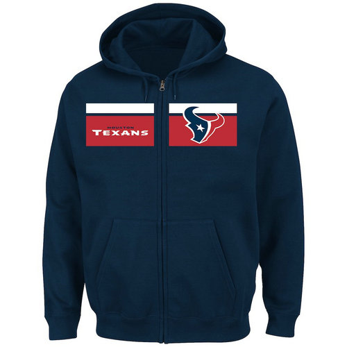 Houston Texans Majestic Touchback Full-Zip Hoodie - Navy