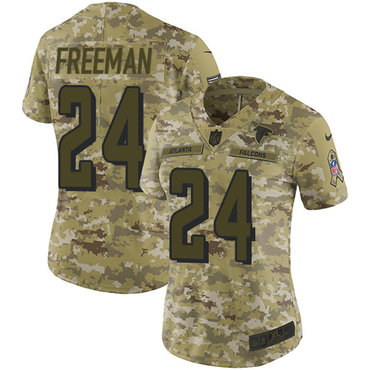 Nike Falcons #24 Devonta Freeman Camo Women's Stitched NFL Limited 2018 Salute to Service Jersey