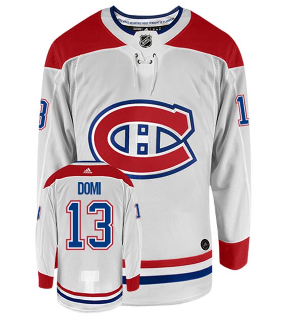 Men's Montreal Canadiens #13 Max Domi Adidas Authentic Away NHL Hockey Jersey