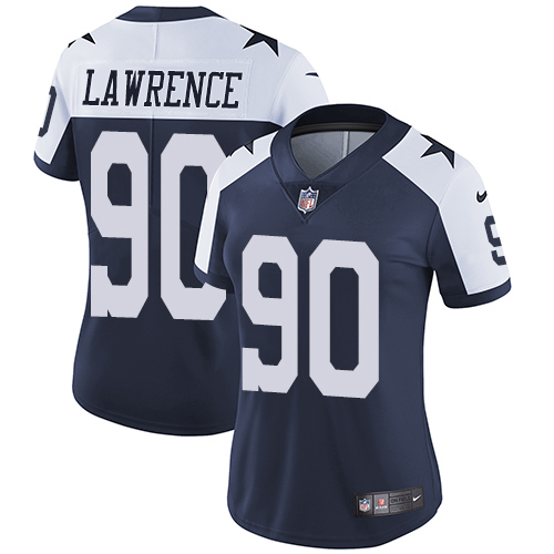 Women's Nike Dallas Cowboys #90 Demarcus Lawrence Navy Blue Throwback Alternate Vapor Untouchable Limited Player NFL Jersey