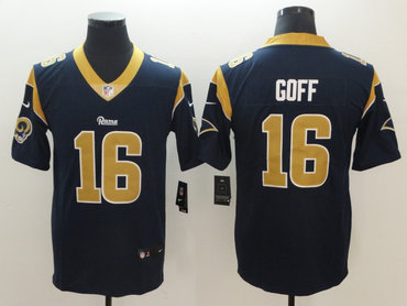 Men's Nike Los Angeles Rams #16 Jared Goff Navy Vapor Untouchable Player Limited Jersey