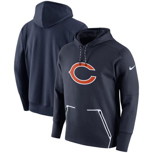 Men's Chicago Bears Nike Navy Champ Drive Vapor Speed Performance Pullover Hoodie