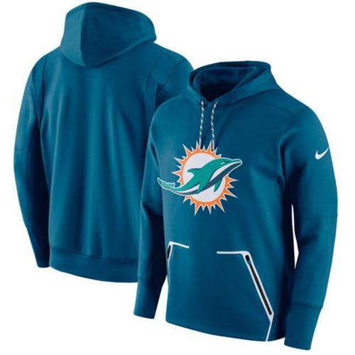 Men's Miami Dolphins Nike Aqua Champ Drive Vapor Speed Pullover Hoodie