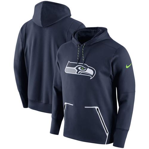 Men's Seattle Seahawks Nike College Navy Champ Drive Vapor Speed Pullover Hoodie